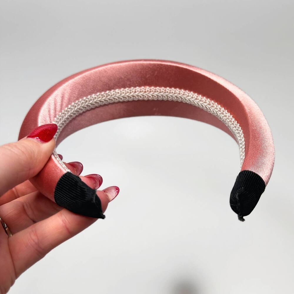 Satin Pink Padded Y2K Barbiecore Princess Headband - Picture 2 of 7